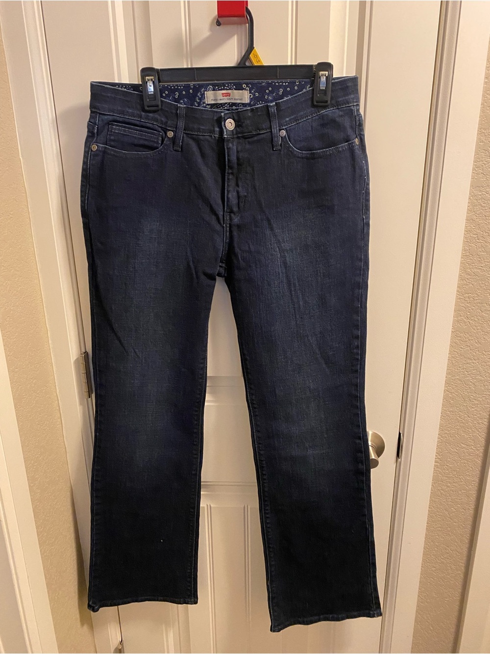 Levis 525 Jeans 12 M Perfect Waist Stretch Dark Blue Bootcut Denim Boot Cut 12M